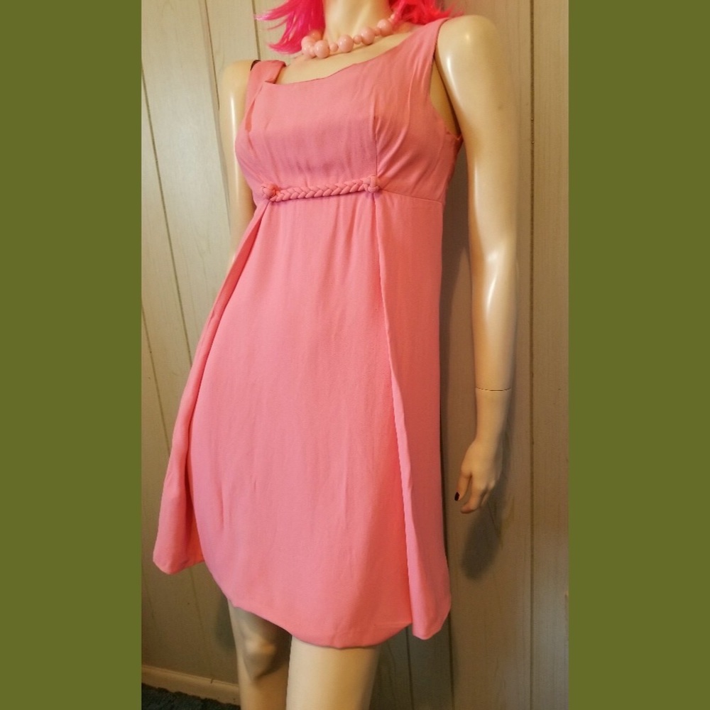 Glam Vintage MOD 60s Coquette Pink Fit & Flare Party Mini Dress